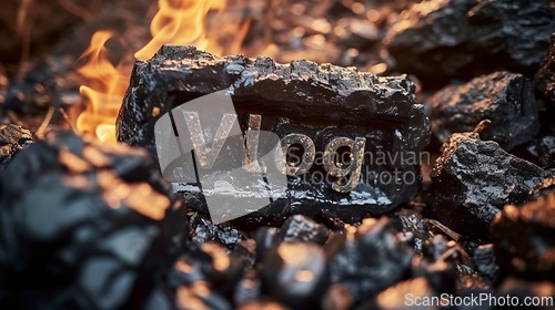 Image of Obsidian Stone Vlog concept creative art poster.