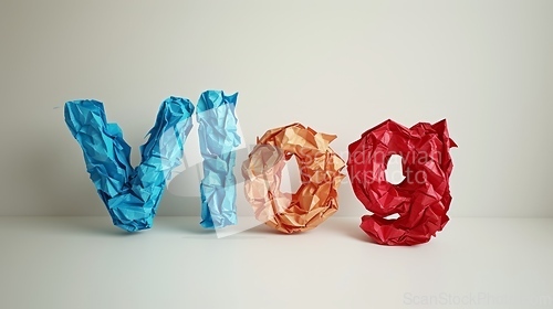 Image of The word Vlog created in Origami Lettering.