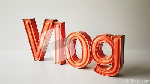 Image of The word Vlog created in Apple Typography.