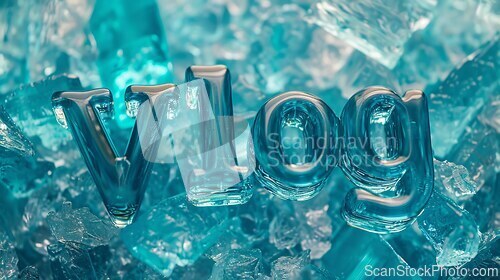 Image of Aquamarine Crystal Vlog concept creative art poster.