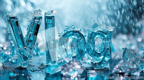 Image of Aquamarine Crystal Vlog concept creative art poster.