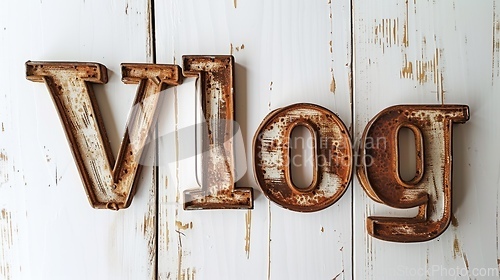 Image of The word Vlog created in Art Deco Typography.