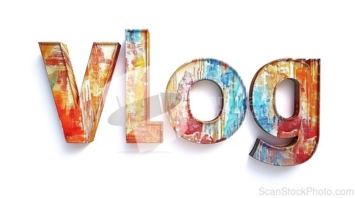 Image of The word Vlog created in Art Deco Typography.