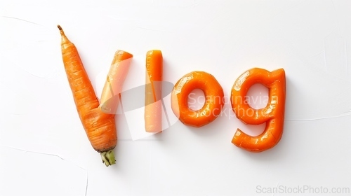 Image of The word Vlog created in Baby Carrot Typography.