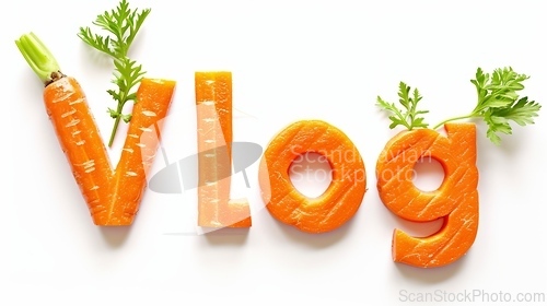 Image of The word Vlog created in Baby Carrot Typography.