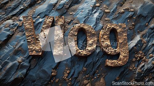 Image of Basalt Stone Vlog concept creative art poster.