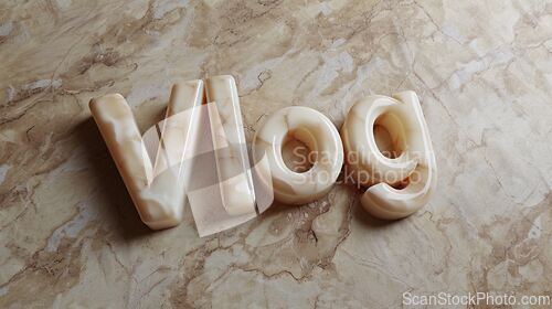 Image of Beige Marble Vlog concept creative art poster.
