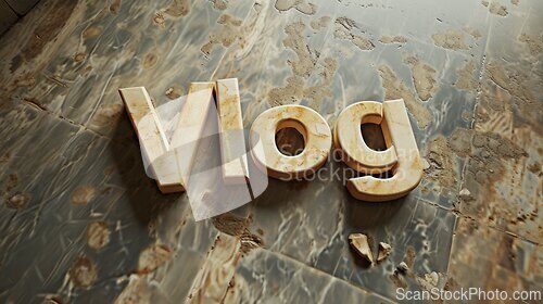 Image of Beige Marble Vlog concept creative art poster.
