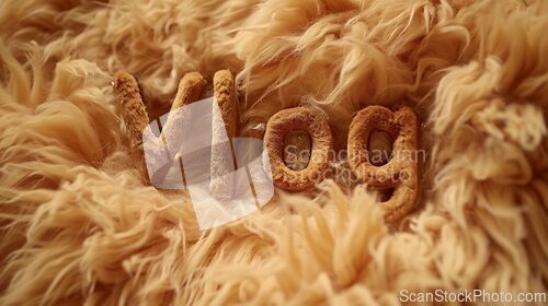 Image of Beige Fur Vlog concept creative art poster.