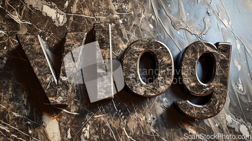 Image of Black Marble Vlog concept creative art poster.