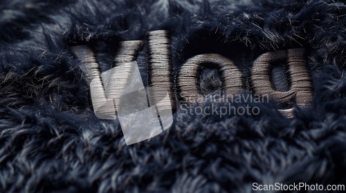 Image of Black Fur Vlog concept creative art poster.