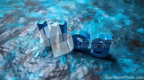 Image of Blue Vlog concept creative art poster.