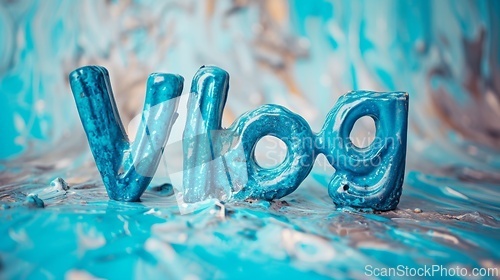 Image of Blue Marble Vlog concept creative art poster.