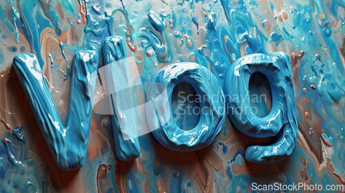 Image of Blue Marble Vlog concept creative art poster.