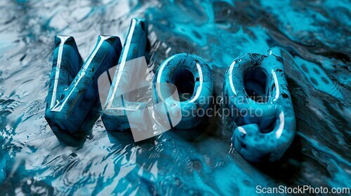 Image of Blue Marble Vlog concept creative art poster.