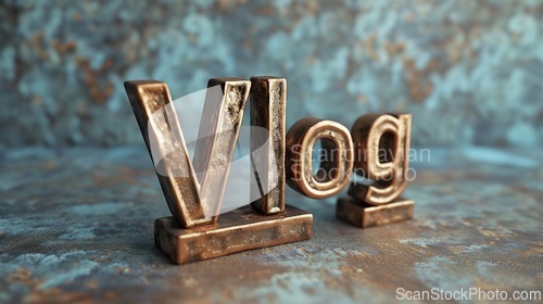 Image of Bronze Vlog concept creative art poster.