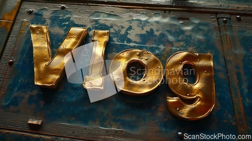 Image of Bronze Vlog concept creative art poster.