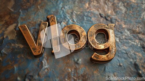 Image of Bronze Vlog concept creative art poster.