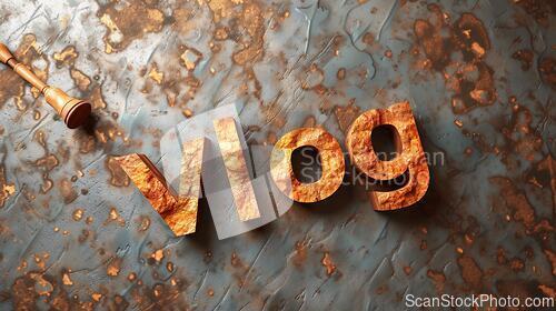 Image of Brown Vlog concept creative art poster.