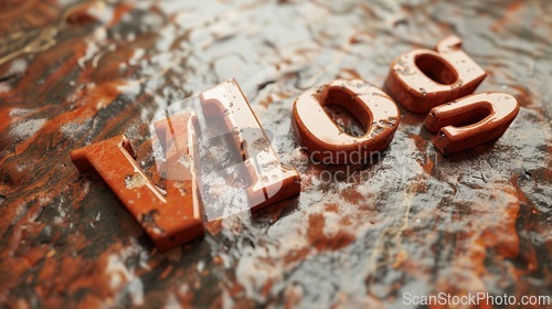 Image of Brown Marble Vlog concept creative art poster.