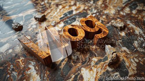 Image of Brown Marble Vlog concept creative art poster.
