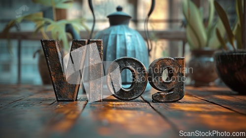 Image of Carbon Vlog concept creative art poster.