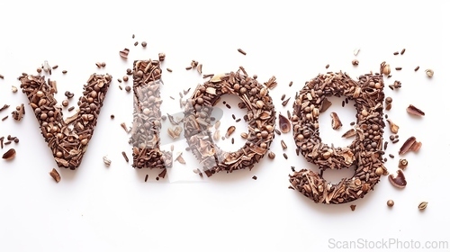 Image of The word Vlog created in Cardamom Typography.