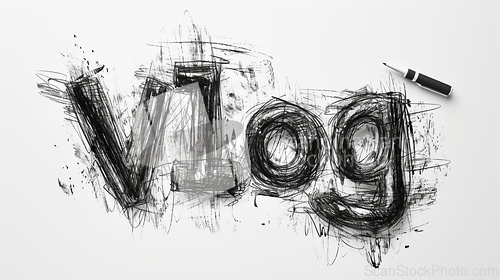 Image of The word Vlog created in Charcoal Sketch.