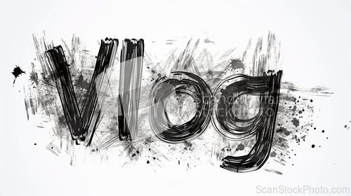 Image of The word Vlog created in Charcoal Sketch.