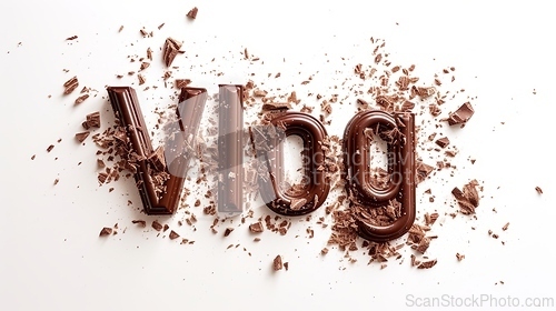 Image of The word Vlog created in Chocolate Typography.