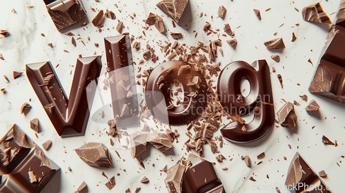 Image of The word Vlog created in Chocolate Typography.