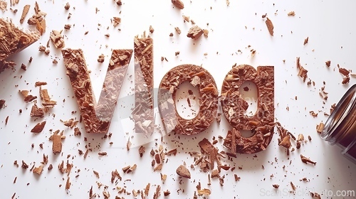 Image of The word Vlog created in Cinnamon Typography.