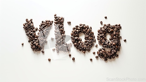 Image of The word Vlog created in Coffee Beans Typography.