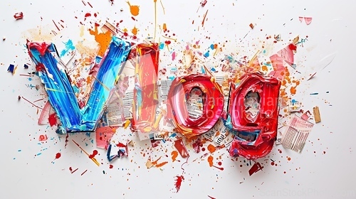Image of The word Vlog created in Collage Art.