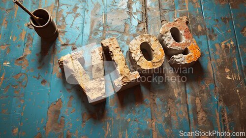 Image of Concrete Vlog concept creative art poster.