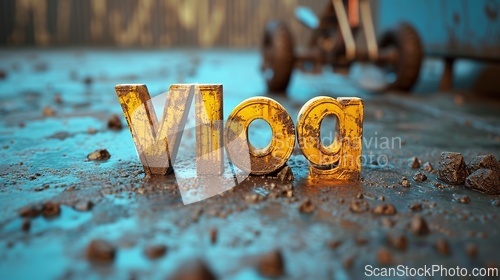 Image of Concrete Vlog concept creative art poster.