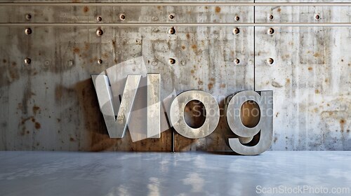 Image of Concrete Vlog concept creative art poster.