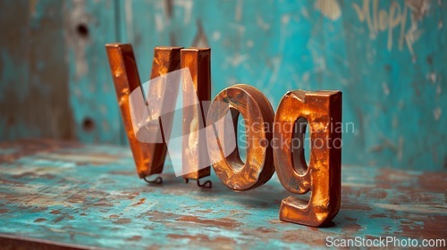 Image of Copper Vlog concept creative art poster.