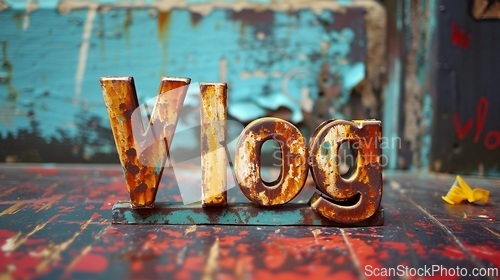 Image of Copper Patina Vlog concept creative art poster.