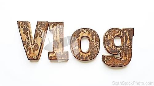 Image of The word Vlog created in Copperplate Calligraphy.