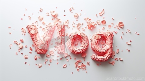 Image of The word Vlog created in Coral Letters.