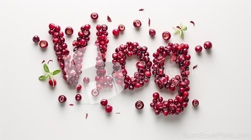 Image of The word Vlog created in Cranberry Typography.