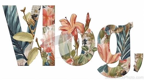Image of The word Vlog created in Decoupage.
