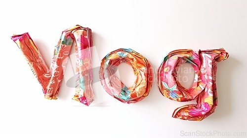 Image of The word Vlog created in Decoupage.