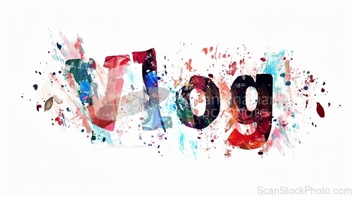 Image of The word Vlog created in Digital Collage.
