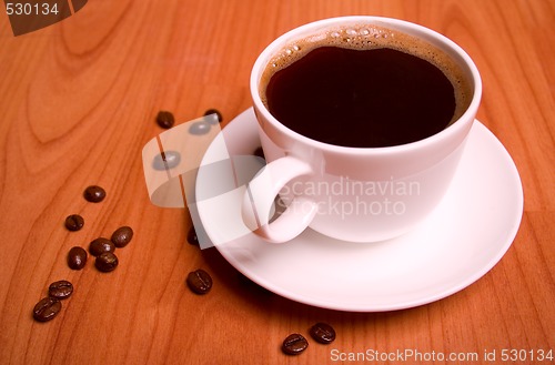 Image of cup of coffee and beans