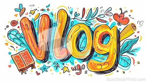 Image of The word Vlog created in Doodle Lettering.