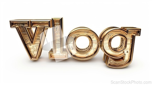 Image of The word Vlog created in Embossed Calligraphy.