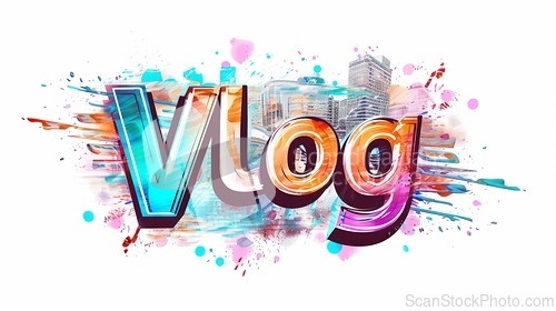 Image of The word Vlog created in Futuristic Typography.
