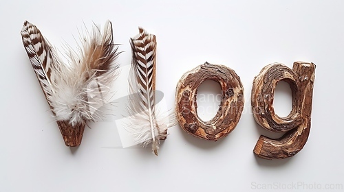 Image of The word Vlog created in Feather Letters.